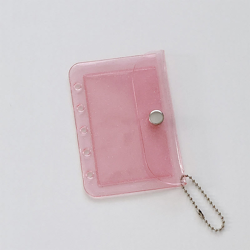 Mini 5Pcs Card Storage Bag Loose-Leaf Refill Page with Buckle