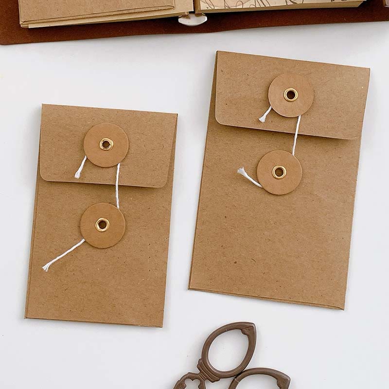 5Pcs Mini Kraft Paper Envelop Fits M5 A7 Notebook Loose-Leaf Refill