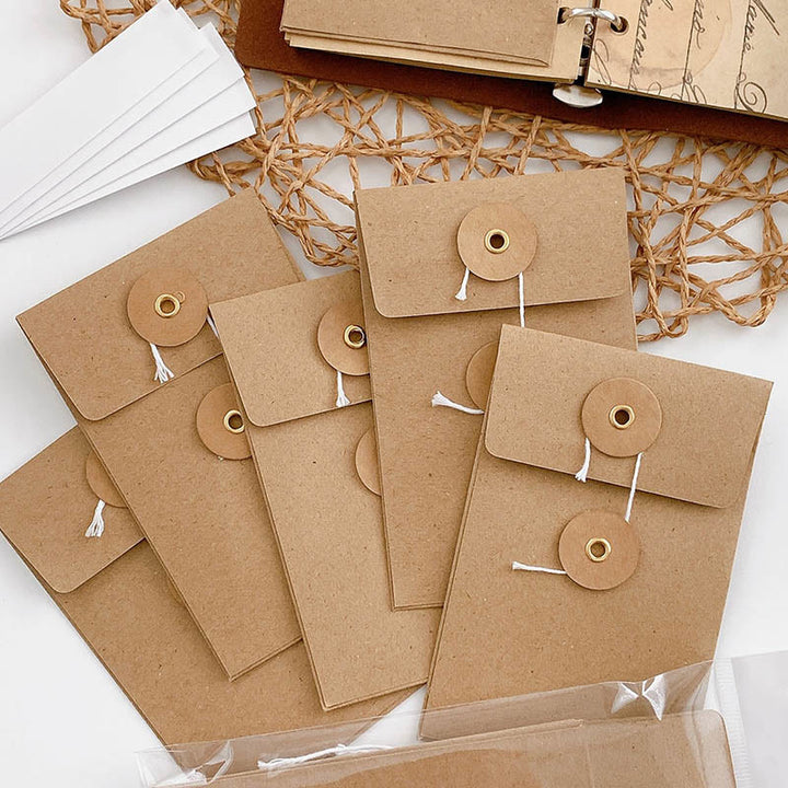 5Pcs Mini Kraft Paper Envelop Fits M5 A7 Notebook Loose-Leaf Refill