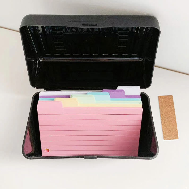 Index Card Holder Set Card Box Organizer Storage with Ruled Note Cards