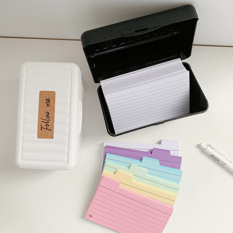 Index Card Holder Set Card Box Organizer Storage with Ruled Note Cards