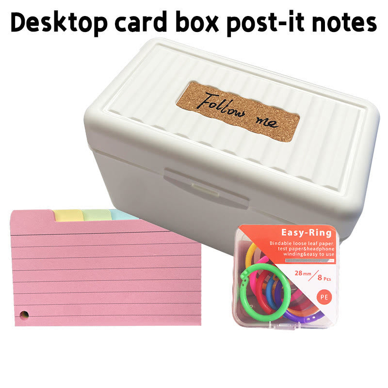 Index Card Holder Set Card Box Organizer Storage with Ruled Note Cards