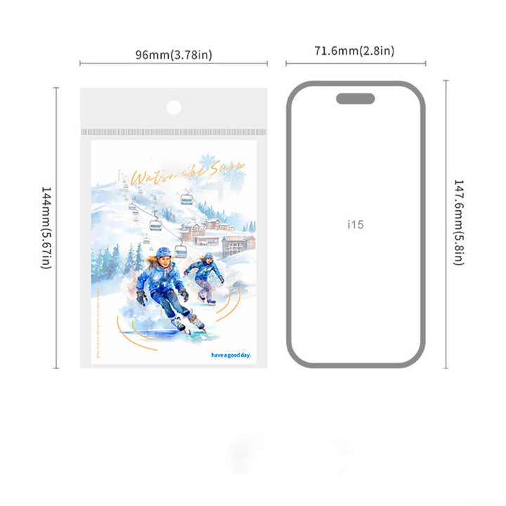 Let's Watch The Snow Series PET Sticker For Journal Decor