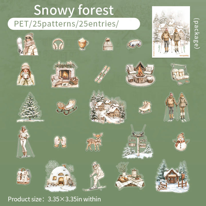 Let's Watch The Snow Series PET Sticker For Journal Decor