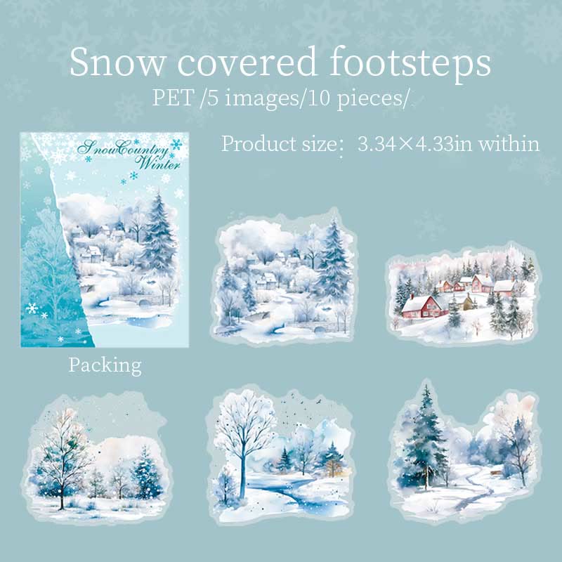 Snow Country Winter Series PET Sticker For Journal Decor