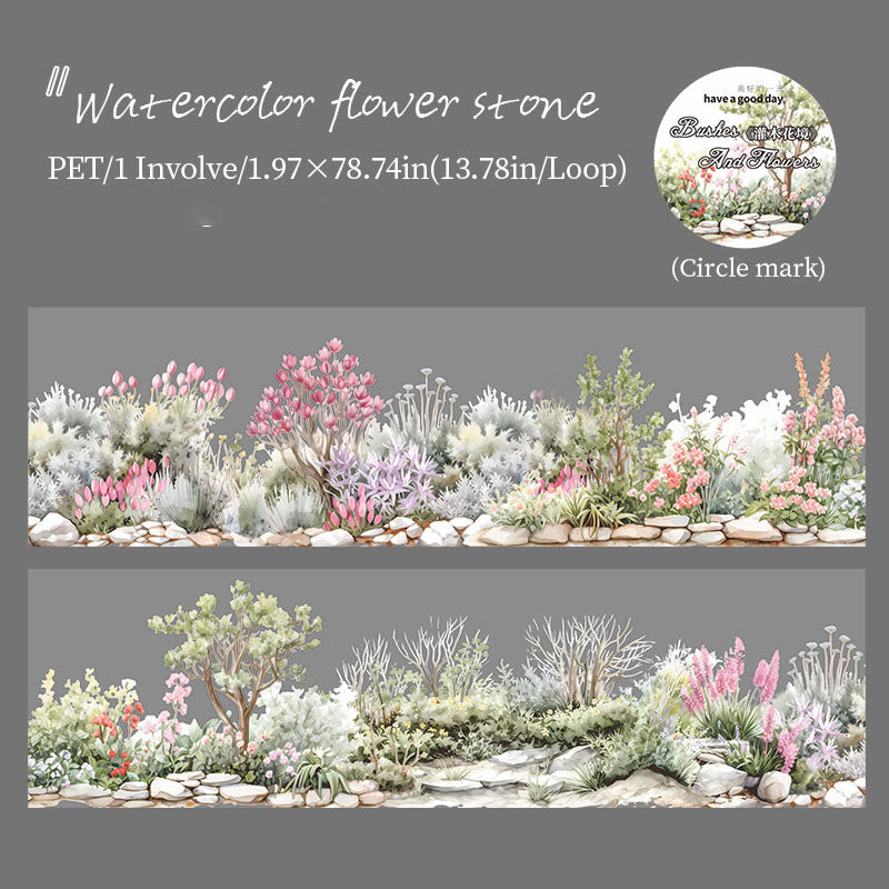 Bush Flower Border Series Tape Loop For Journal Crafts