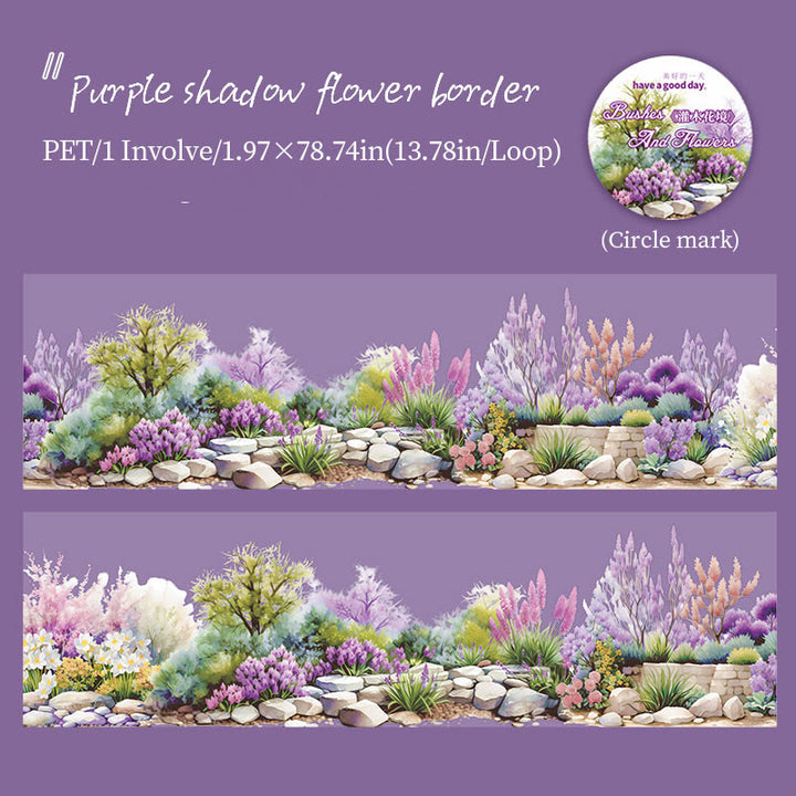 Bush Flower Border Series Tape Loop For Journal Crafts