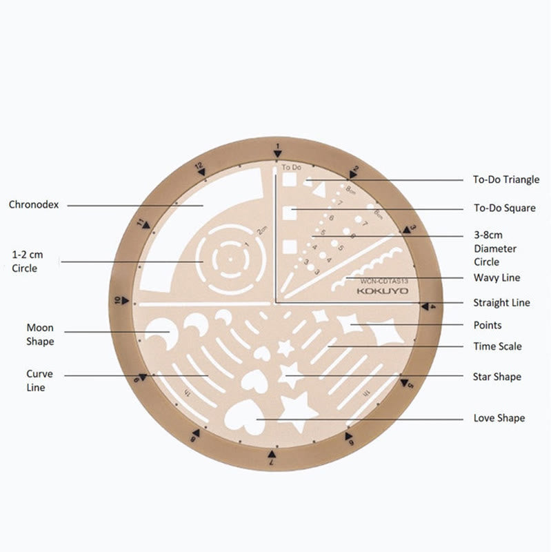 Geometric Drawing Template Ruler 360 Degree DIY Crafts Journal Templates