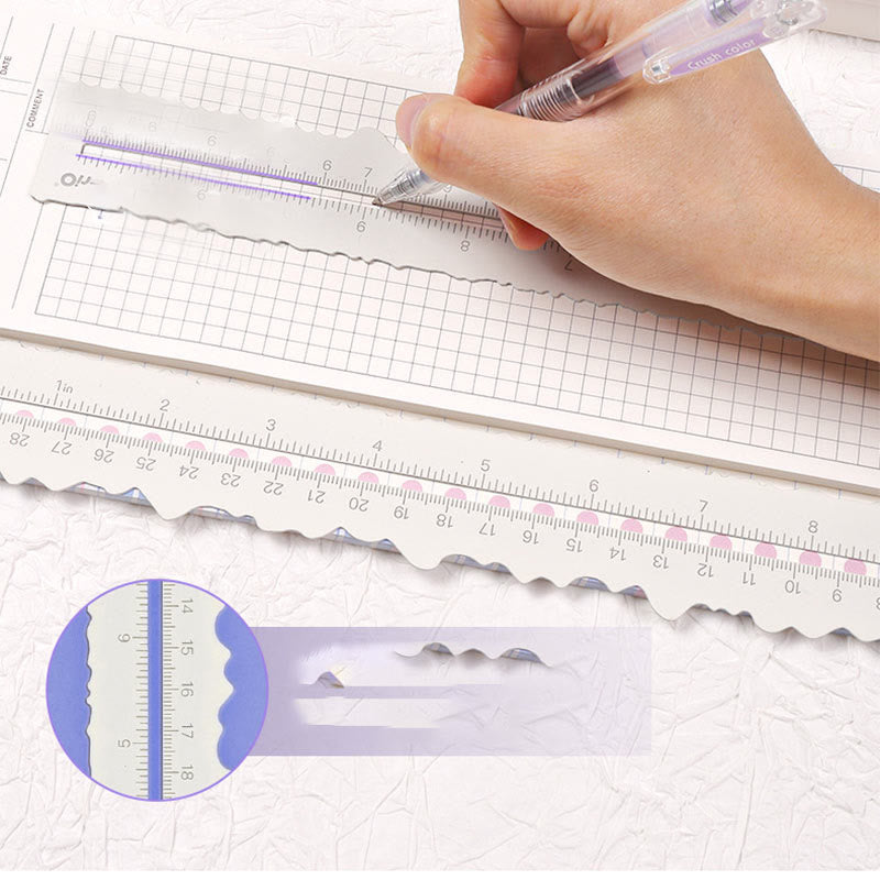 Metal Irregular Edge Ruler Paper Tearing Ruler Scrapbook Journal Supplies