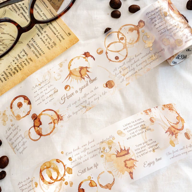 Daily Cup Of Coffee Series PET Tape Loop For Journal Crafts