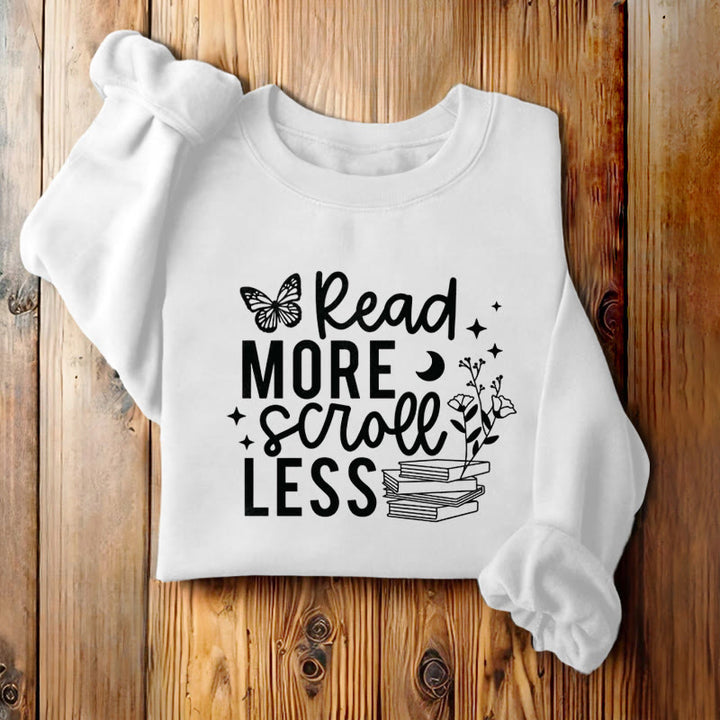 Read More Scroll Less Fleece Lined Sweatshirt Round Neck Sweatshirt