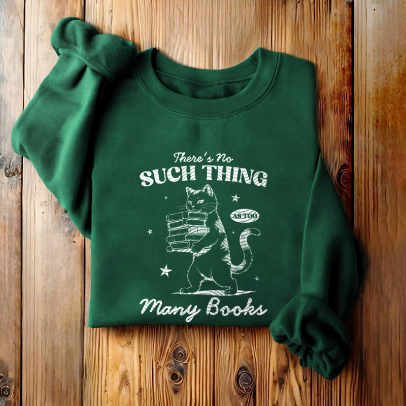 Cat Carrying Books Fleece Lined Sweatshirt Round Neck Sweatshirt