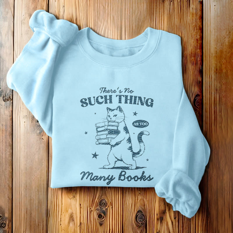 Cat Carrying Books Fleece Lined Sweatshirt Round Neck Sweatshirt