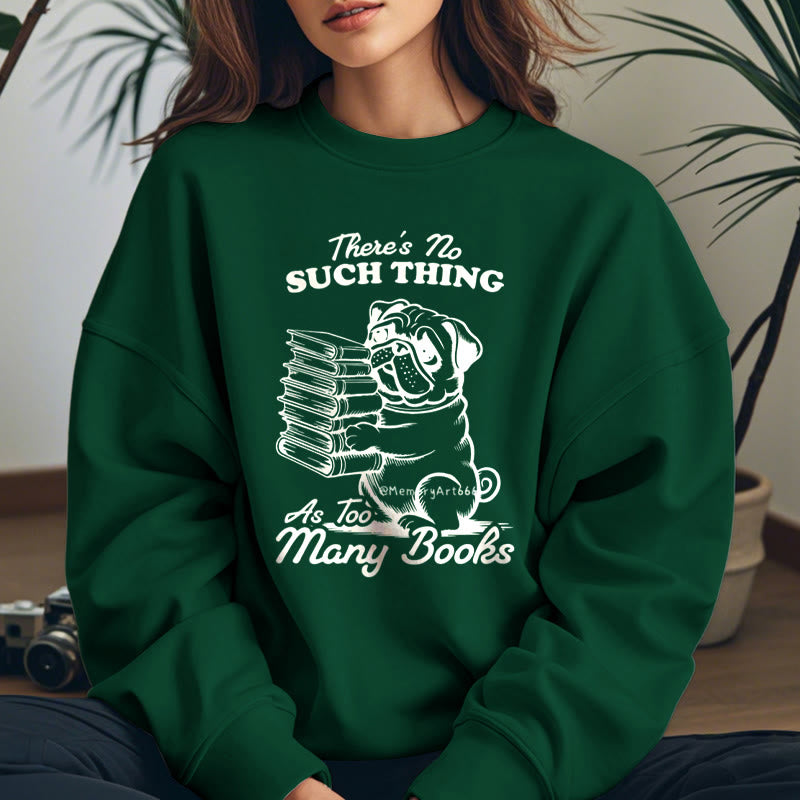 Dog Carrying Books Fleece Lined Sweatshirt Round Neck Sweatshirt