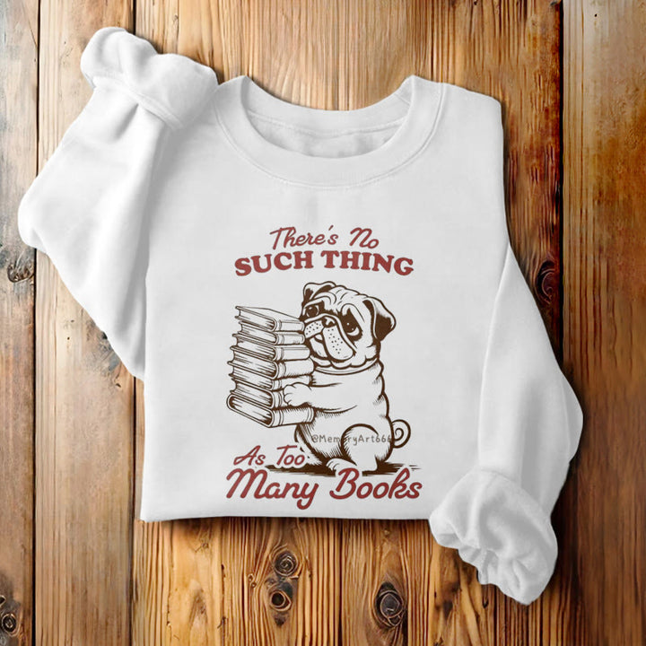 Dog Carrying Books Fleece Lined Sweatshirt Round Neck Sweatshirt