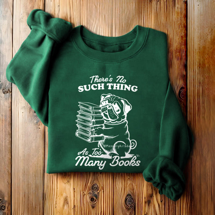 Dog Carrying Books Fleece Lined Sweatshirt Round Neck Sweatshirt