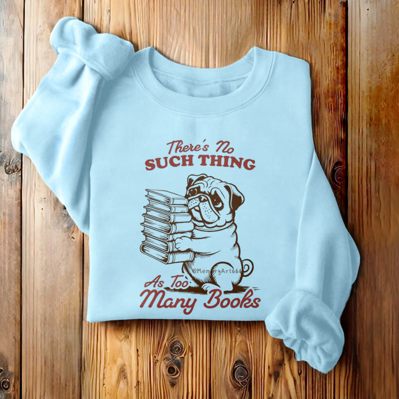 Dog Carrying Books Fleece Lined Sweatshirt Round Neck Sweatshirt