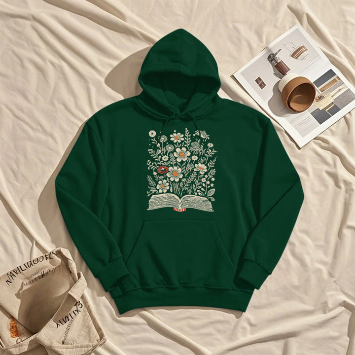 Reading Books For Happiness Fleece Lined Hoodie Comfy Hooded Sweatshirts