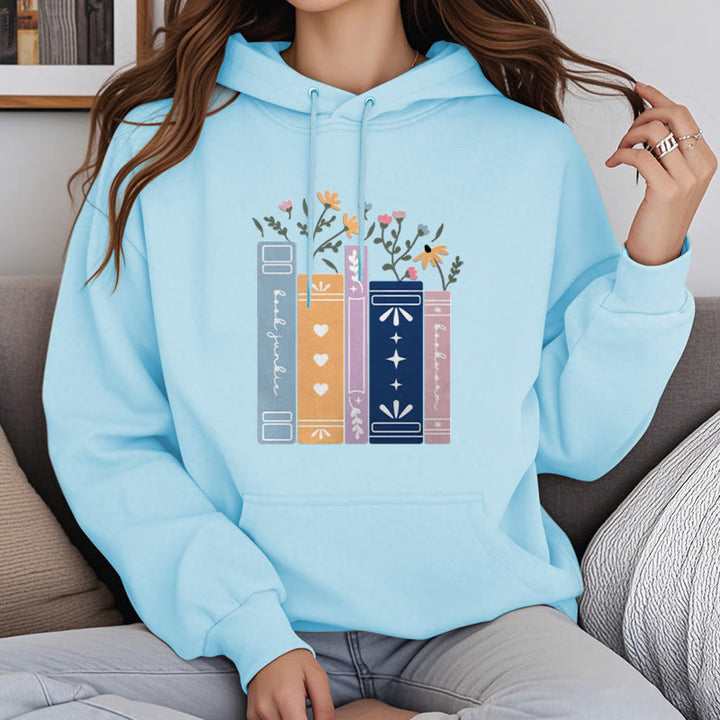 Fleece Lined Hoodie For Book Lovers Comfy Hooded Sweatshirts