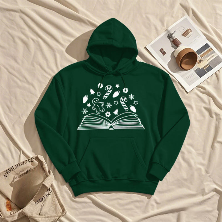 Gingerbread Man In Books Fleece Lined Hoodie Comfy Hooded Sweatshirts