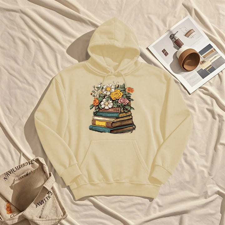 Vintage Blossing Books Fleece Lined Hoodie Comfy Hooded Sweatshirts