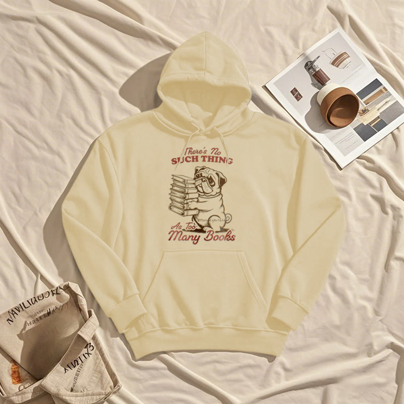 Dog Carrying Books Fleece Lined Hoodie Comfy Hooded Sweatshirts