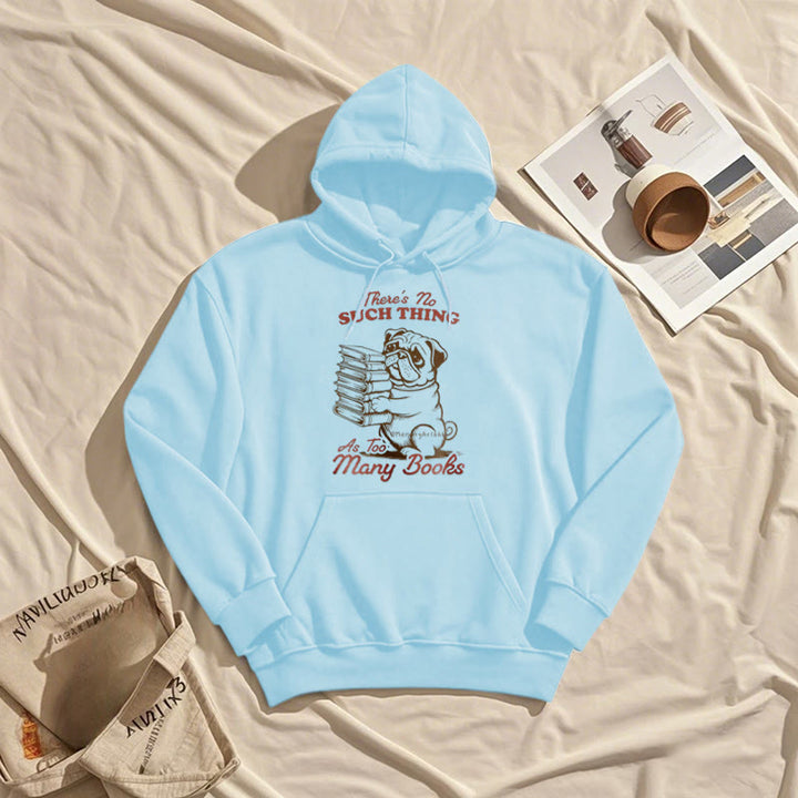 Dog Carrying Books Fleece Lined Hoodie Comfy Hooded Sweatshirts