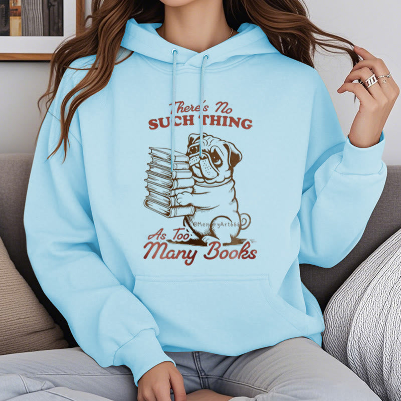 Dog Carrying Books Fleece Lined Hoodie Comfy Hooded Sweatshirts