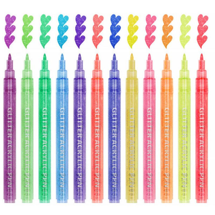 12-Colors Acrylic Paint Pens for DIY Craft Wood Canvas Rock Glass