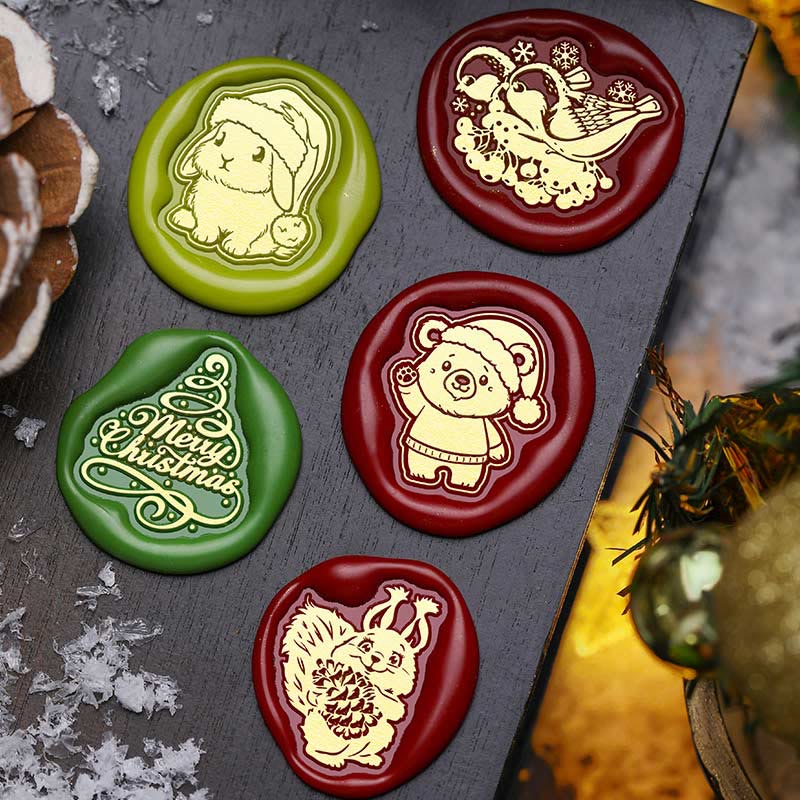 Irregular Brass Head Christmas Icons Wax Seal Stamps Embossed Seal