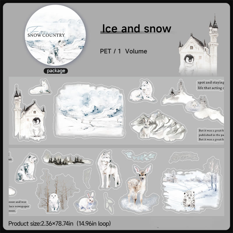 The Snowland Forest Series PET Tape Loop For Journal Crafts