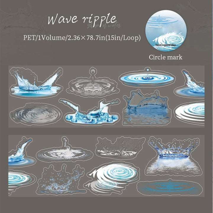 Water Shape Series PET Tape Loop For Journal Crafts