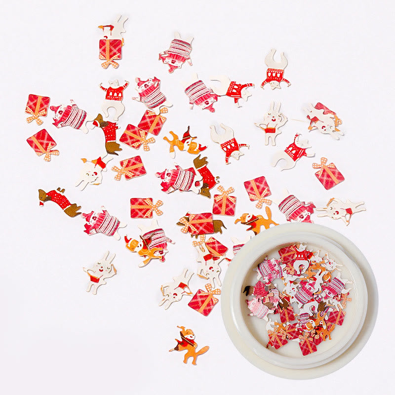 Christmas Confetti Sequins for DIY Crafts Snowman Santa Snowflake Elk