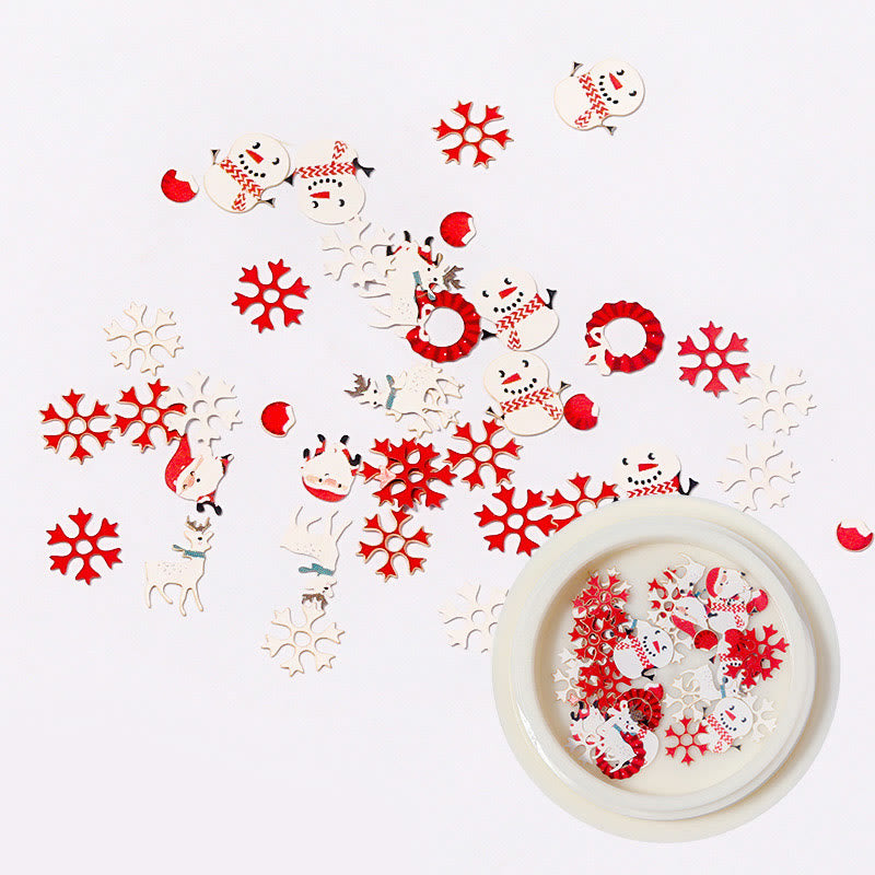 Christmas Confetti Sequins for DIY Crafts Snowman Santa Snowflake Elk