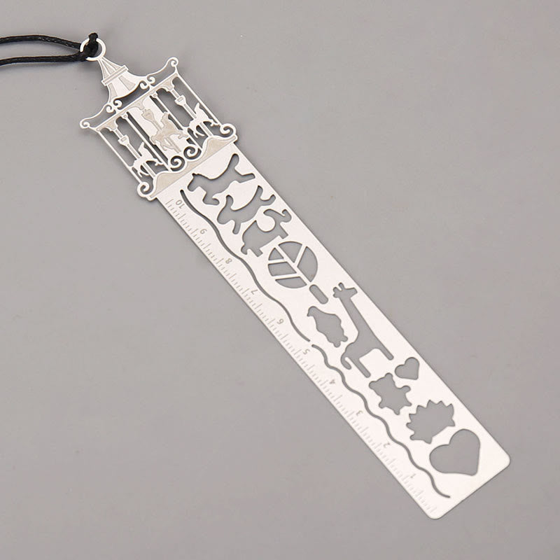 Multifunctional Metal Ruler Creative Painting Stencil Bookmark For Stationery