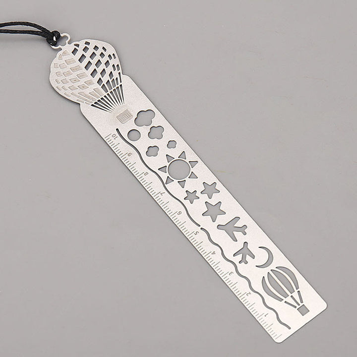 Multifunctional Metal Ruler Creative Painting Stencil Bookmark For Stationery