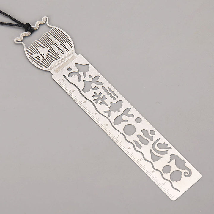 Multifunctional Metal Ruler Creative Painting Stencil Bookmark For Stationery