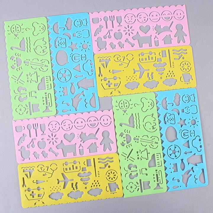 4pcs Set Stencil Ruler Creative Template Drawing Tool Kit