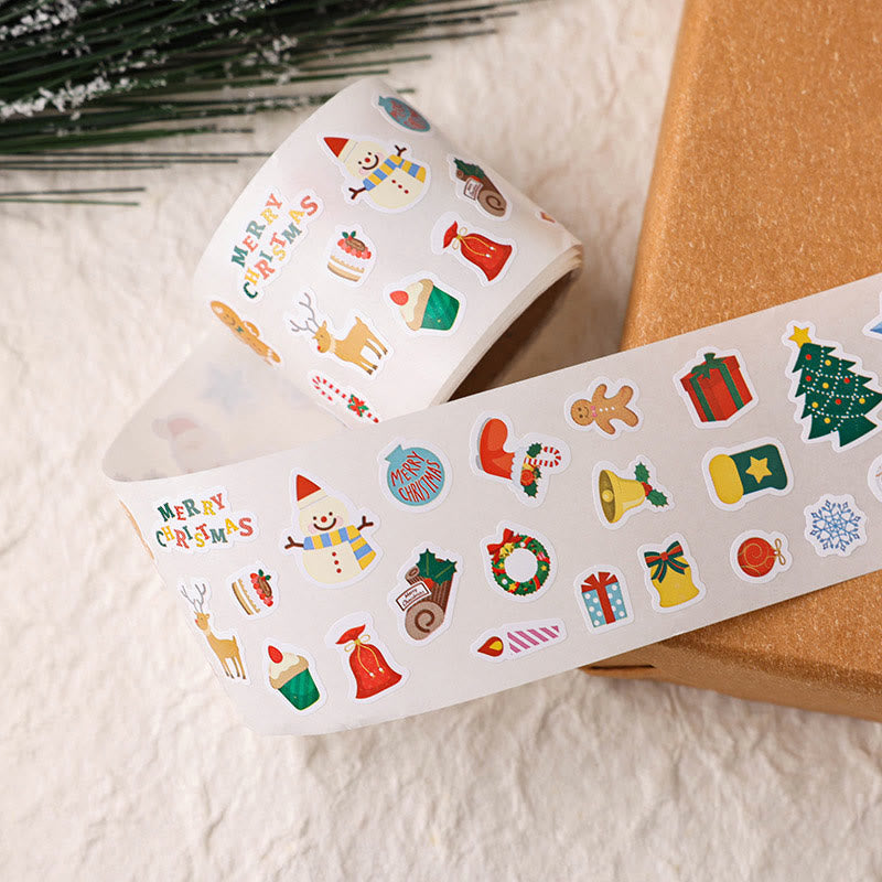 Christmas Cartoon Theme Small Sticker Roll Special-shaped Sealing Sticker