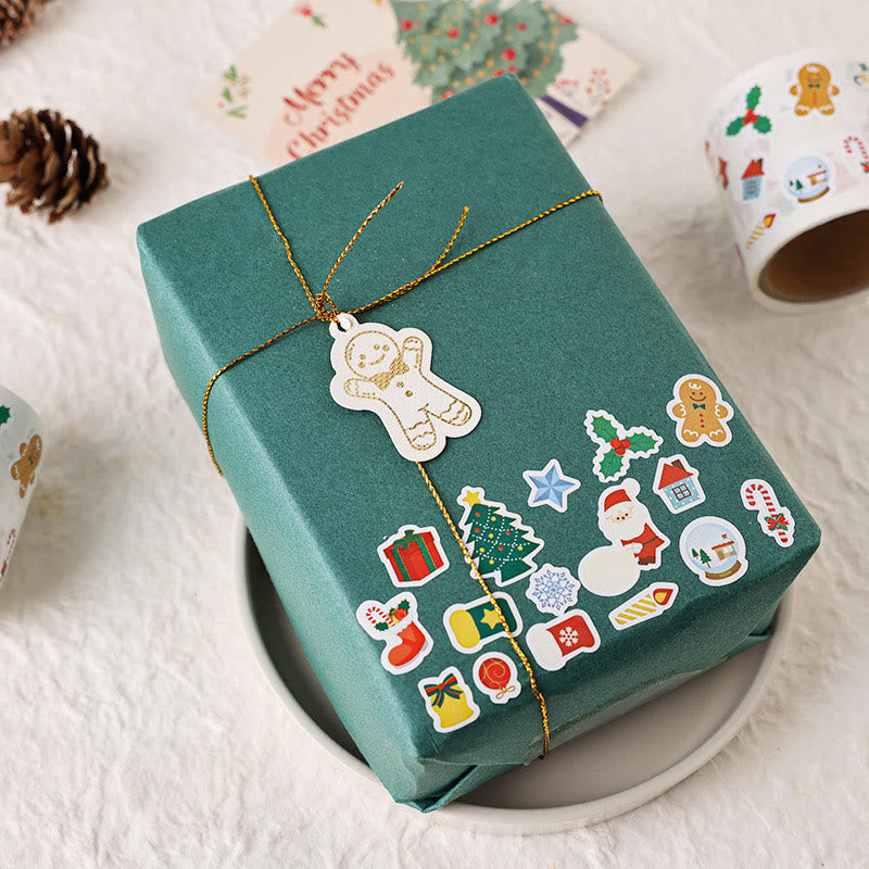 Christmas Cartoon Theme Small Sticker Roll Special-shaped Sealing Sticker