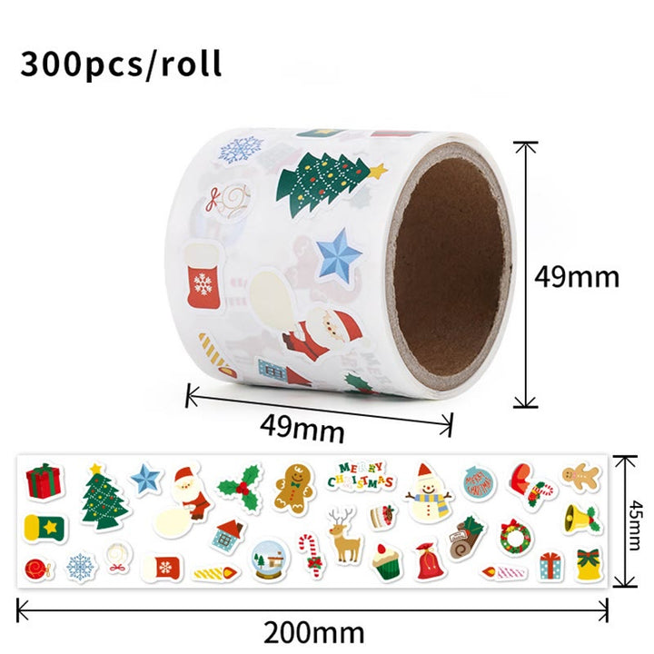 Christmas Cartoon Theme Small Sticker Roll Special-shaped Sealing Sticker