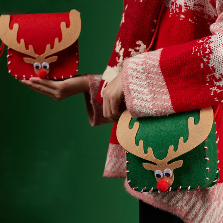 DIY Christmas Bag Kit Small Elk Deer Crossbody Bag for Handcrafts