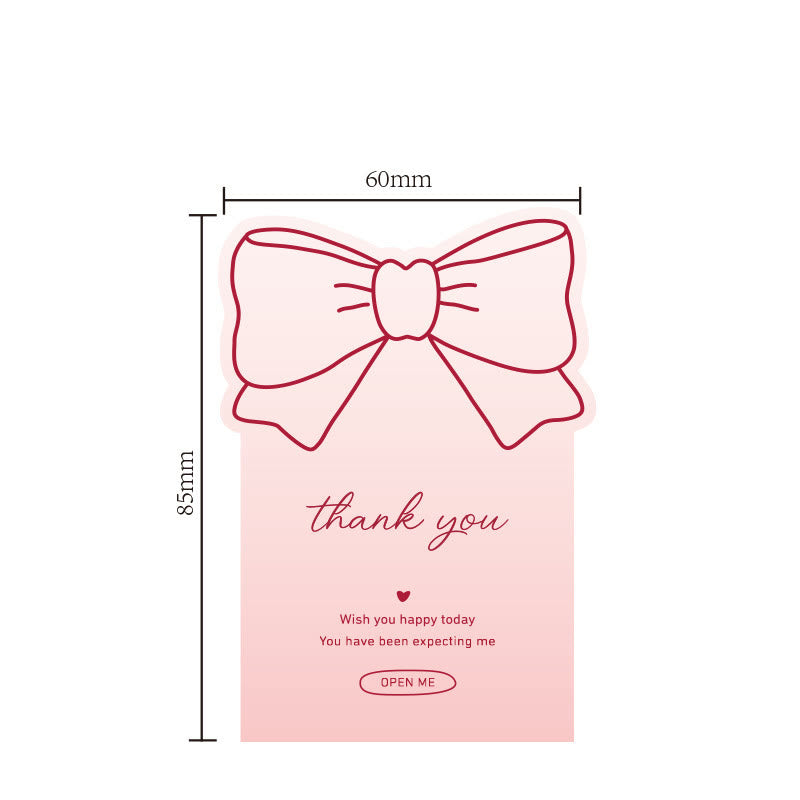 Pink Bowknot Pattern Sticker Greeting Cards Gift Wrapping Supply