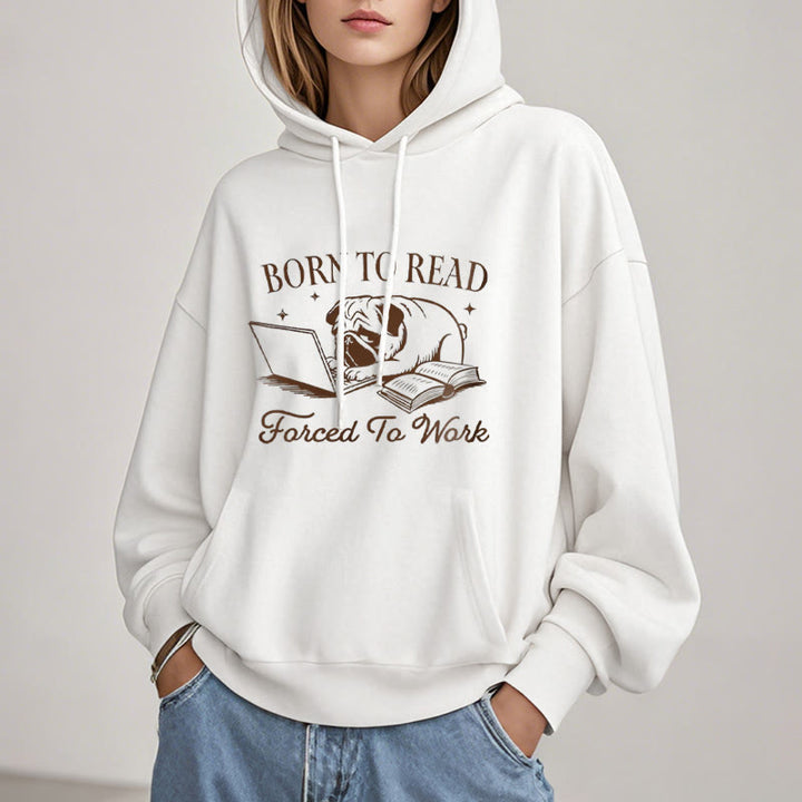 Born To Read Fleece Lined Hoodie Comfy Hooded Sweatshirts