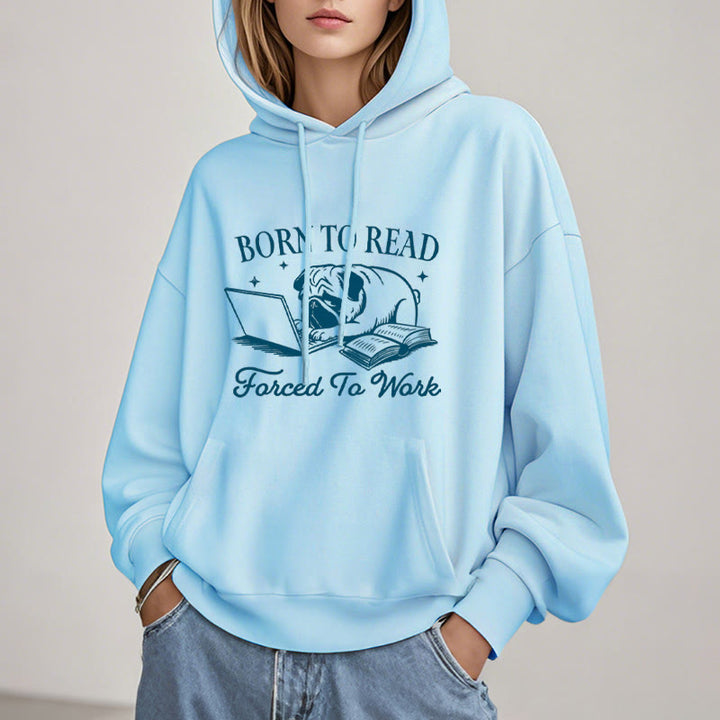 Born To Read Fleece Lined Hoodie Comfy Hooded Sweatshirts