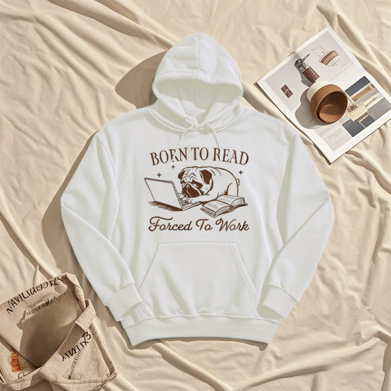 Born To Read Fleece Lined Hoodie Comfy Hooded Sweatshirts