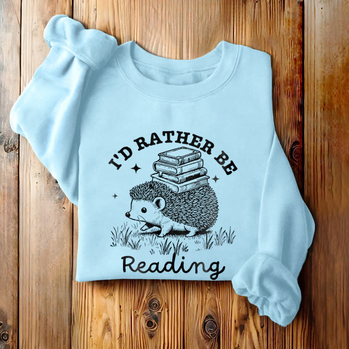 I'D RATHER BE READING Womens Crewneck Sweatshirt Pullover