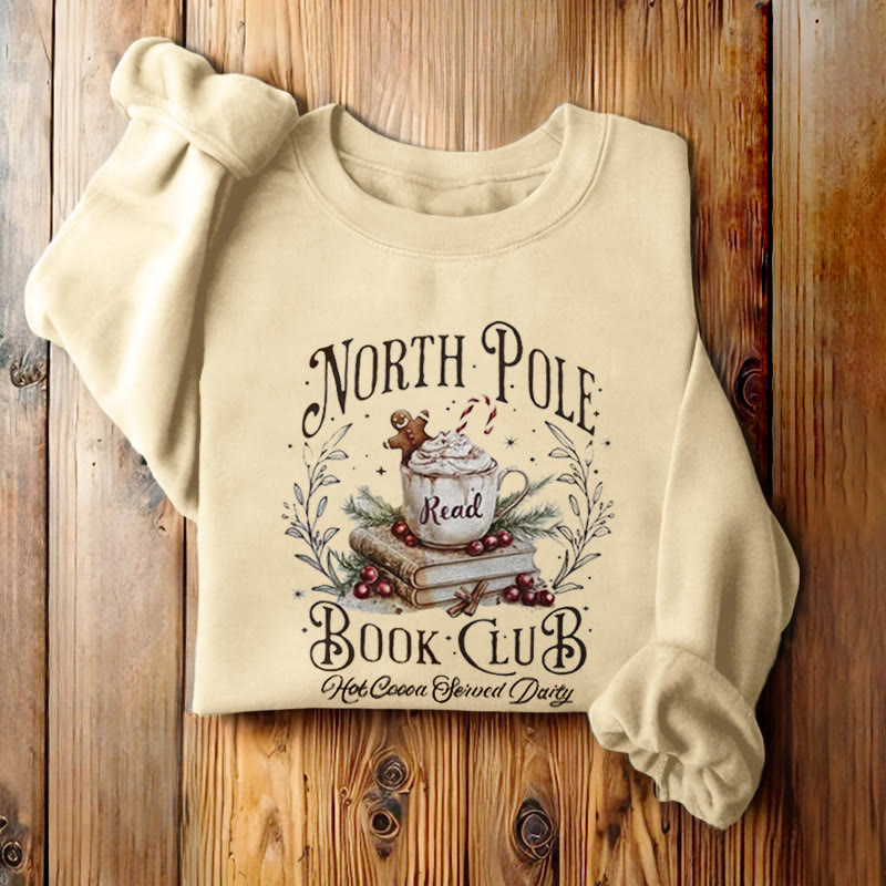 NORTH POLE BOOK CLUB Womens Crewneck Sweatshirt Pullover