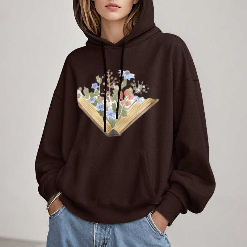 Garden In The Books Fleece Lined Hoodie Comfy Hooded Sweatshirts