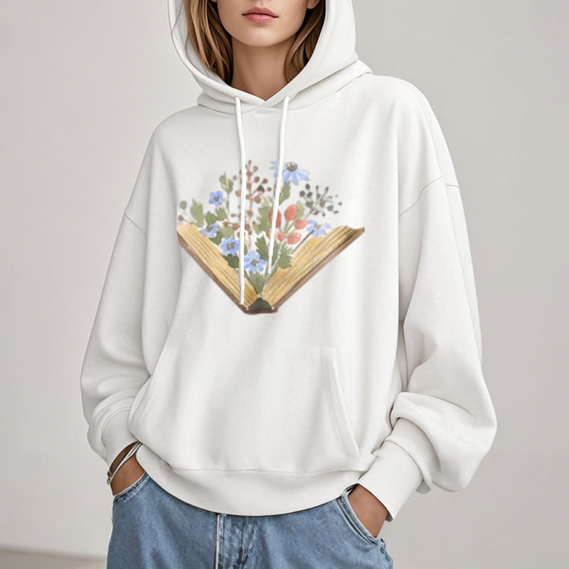 Garden In The Books Fleece Lined Hoodie Comfy Hooded Sweatshirts